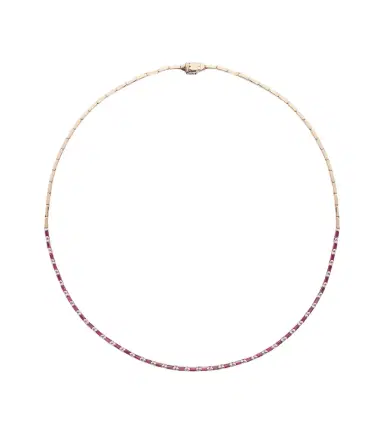Suzanne Kalan 18kt rose gold tennis necklace with rubies | Thumbnail 1 Suzanne Kalan 18kt rose gold tennis necklace with rubies | Thumbnail 1