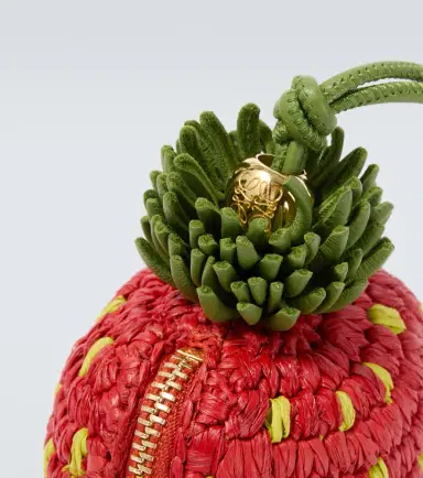 Loewe Strawberry raffia coin purse with strap | Thumbnail 5