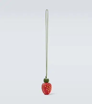 Loewe Strawberry raffia coin purse with strap | Thumbnail 6