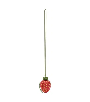 Loewe Strawberry raffia coin purse with strap | Thumbnail 1
