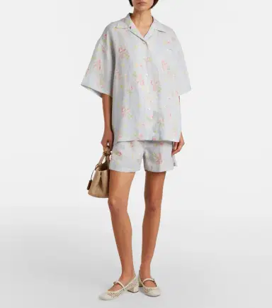 Prada Floral linen shorts | Thumbnail 2