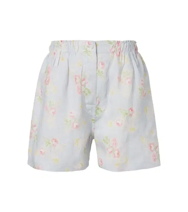 Floral linen shorts