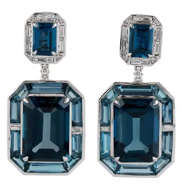 Wish Fine Jewelry 27.83ct Topaz Diamond 14K Drop Earrings | Thumbnail 1
