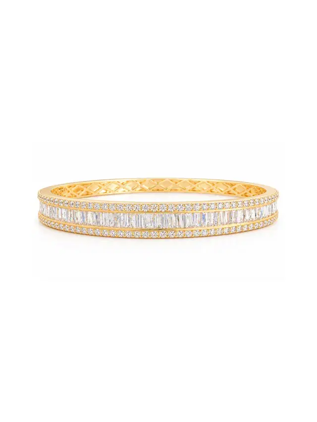 4.10ct Diamond 14K Gold Bangle Bracelet