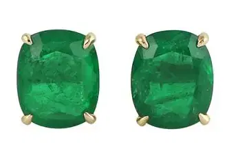 Wish Fine Jewelry 5.03ct Emerald 18K Gold Oval Stud Earrings | Thumbnail 1 Wish Fine Jewelry 5.03ct Emerald 18K Gold Oval Stud Earrings | Thumbnail 1