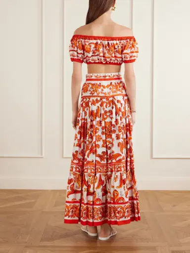 Dolce & Gabbana Printed Cotton-poplin Maxi Skirt | Thumbnail 3 Dolce & Gabbana Printed Cotton-poplin Maxi Skirt | Thumbnail 3