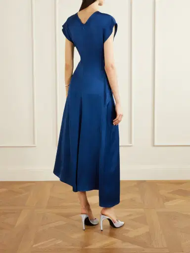 Victoria Beckham Aria Twisted-front Satin Midi Dress | Thumbnail 3 Victoria Beckham Aria Twisted-front Satin Midi Dress | Thumbnail 3