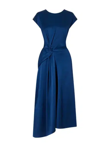 Victoria Beckham Aria Twisted-front Satin Midi Dress | Thumbnail 1 Victoria Beckham Aria Twisted-front Satin Midi Dress | Thumbnail 1