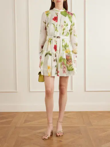 Oscar de la Renta Belted Floral-print Cotton-voile Mini Dress | Thumbnail 2 Oscar de la Renta Belted Floral-print Cotton-voile Mini Dress | Thumbnail 2