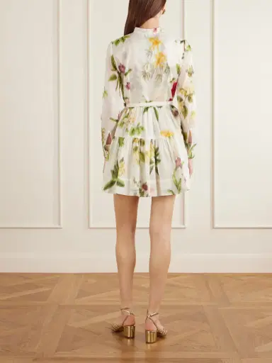 Oscar de la Renta Belted Floral-print Cotton-voile Mini Dress | Thumbnail 3 Oscar de la Renta Belted Floral-print Cotton-voile Mini Dress | Thumbnail 3