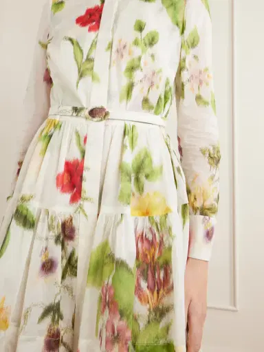 Oscar de la Renta Belted Floral-print Cotton-voile Mini Dress | Thumbnail 4 Oscar de la Renta Belted Floral-print Cotton-voile Mini Dress | Thumbnail 4