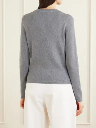 Lisa Yang Abeena Ribbed Cotton And Cashmere-blend Cardigan | Thumbnail 4 Lisa Yang Abeena Ribbed Cotton And Cashmere-blend Cardigan | Thumbnail 4