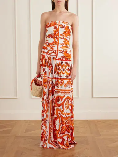 Dolce & Gabbana Printed Organza Maxi Dress | Thumbnail 2 Dolce & Gabbana Printed Organza Maxi Dress | Thumbnail 2