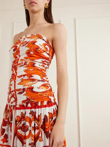 Dolce & Gabbana Printed Organza Maxi Dress | Thumbnail 4 Dolce & Gabbana Printed Organza Maxi Dress | Thumbnail 4