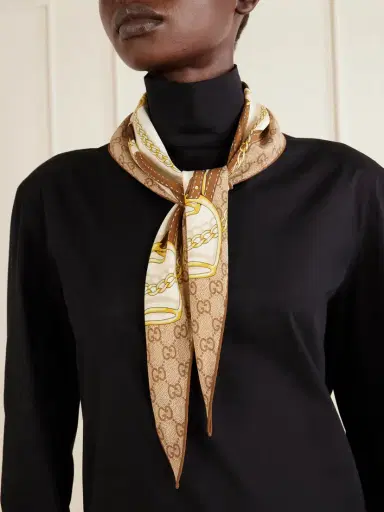 Gucci Printed Silk-twill Scarf | Thumbnail 2 Gucci Printed Silk-twill Scarf | Thumbnail 2