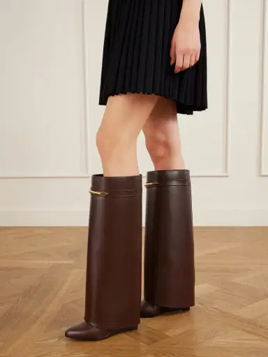Givenchy Shark Leather Knee Boots | Thumbnail 2