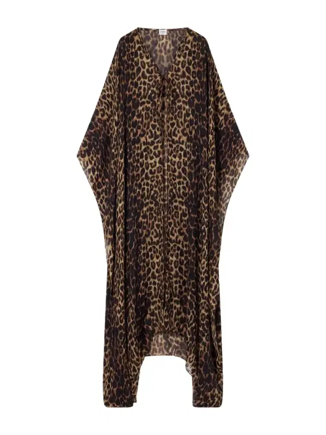 Leopard-print Wool Kaftan