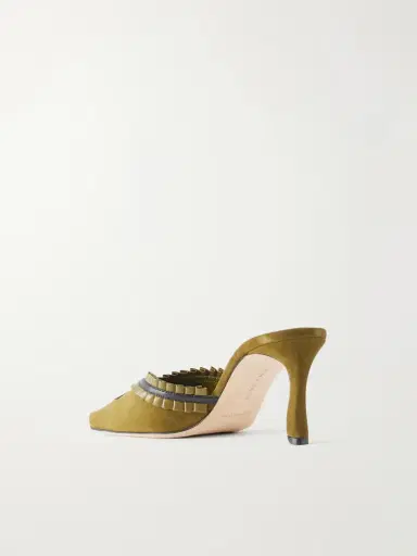 Manolo Blahnik Voluptia 70 Embellished Suede Mules | Thumbnail 3