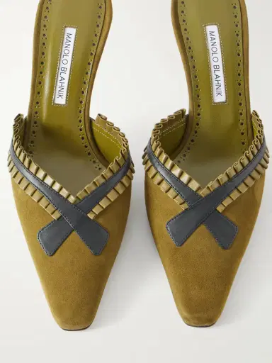 Manolo Blahnik Voluptia 70 Embellished Suede Mules | Thumbnail 5