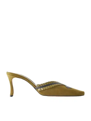 Manolo Blahnik Voluptia 70 Embellished Suede Mules | Thumbnail 1
