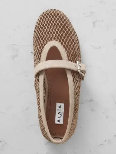 Alaïa Suede-trimmed Mesh Ballet Flats | Thumbnail 5