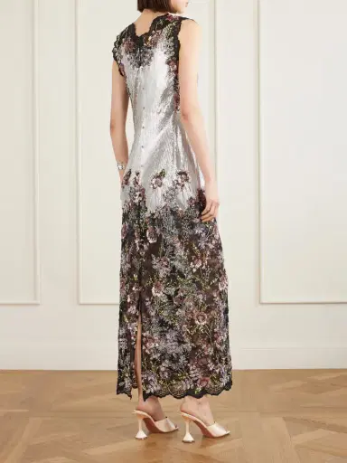 Rabanne Embellished Lace-trimmed Chainmail Midi Dress | Thumbnail 3 Rabanne Embellished Lace-trimmed Chainmail Midi Dress | Thumbnail 3