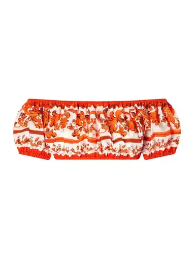 Dolce & Gabbana Cropped Printed Cotton-poplin Top | Thumbnail 1 Dolce & Gabbana Cropped Printed Cotton-poplin Top | Thumbnail 1