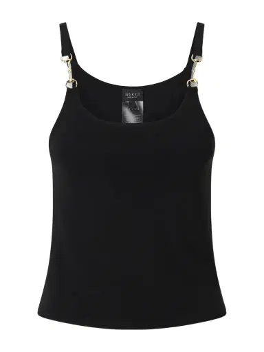 Gucci Horsebit Logo-detailed Crepe Jersey Tank Top | Thumbnail 1 Gucci Horsebit Logo-detailed Crepe Jersey Tank Top | Thumbnail 1