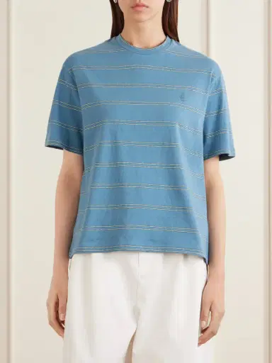 Jil Sander Logo-embossed Striped Cotton T-shirt | Thumbnail 3