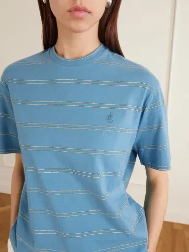 Jil Sander Logo-embossed Striped Cotton T-shirt | Thumbnail 5