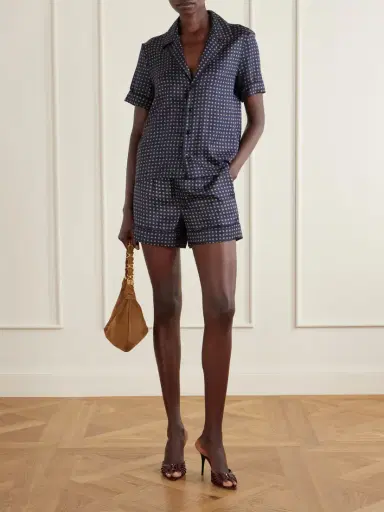 Saint Laurent Printed Silk-twill Shorts | Thumbnail 2
