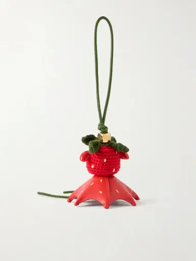 Loewe + Paula's Ibiza Strawberry Logo-embellished Leather Charm | Thumbnail 3 Loewe + Paula's Ibiza Strawberry Logo-embellished Leather Charm | Thumbnail 3