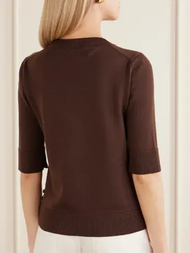 Oscar de la Renta Button-detailed Wool Sweater | Thumbnail 3