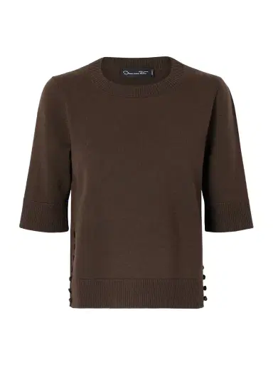 Oscar de la Renta Button-detailed Wool Sweater | Thumbnail 1