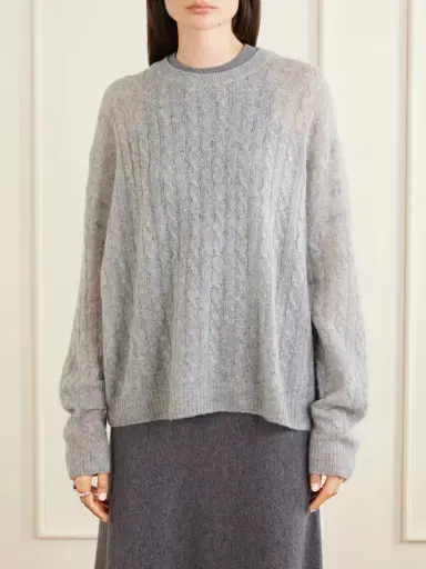 Lisa Yang Amabel Cable-knit Cashmere And Silk-blend Sweater | Thumbnail 3 Lisa Yang Amabel Cable-knit Cashmere And Silk-blend Sweater | Thumbnail 3