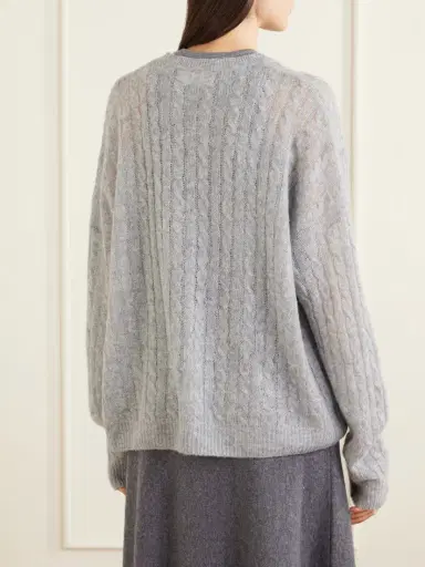 Lisa Yang Amabel Cable-knit Cashmere And Silk-blend Sweater | Thumbnail 4 Lisa Yang Amabel Cable-knit Cashmere And Silk-blend Sweater | Thumbnail 4