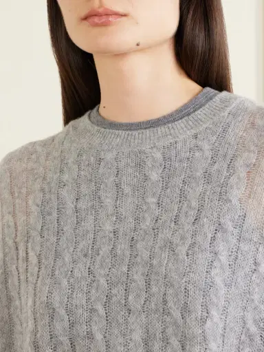 Lisa Yang Amabel Cable-knit Cashmere And Silk-blend Sweater | Thumbnail 5 Lisa Yang Amabel Cable-knit Cashmere And Silk-blend Sweater | Thumbnail 5