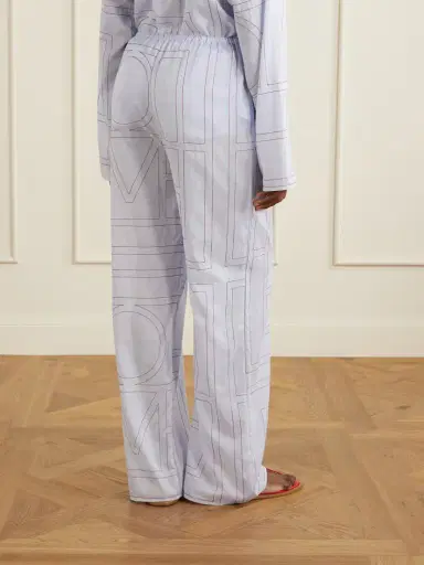 TOTEME Embroidered Lyocell And Cotton-blend Wide-leg Pajama Pants | Thumbnail 4 TOTEME Embroidered Lyocell And Cotton-blend Wide-leg Pajama Pants | Thumbnail 4