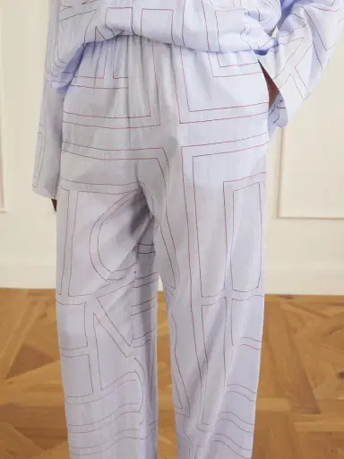 TOTEME Embroidered Lyocell And Cotton-blend Wide-leg Pajama Pants | Thumbnail 5 TOTEME Embroidered Lyocell And Cotton-blend Wide-leg Pajama Pants | Thumbnail 5