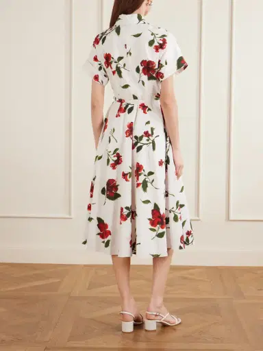 Oscar de la Renta Floral-print Cotton-poplin Midi Dress | Thumbnail 3 Oscar de la Renta Floral-print Cotton-poplin Midi Dress | Thumbnail 3