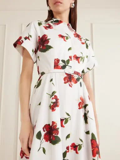 Oscar de la Renta Floral-print Cotton-poplin Midi Dress | Thumbnail 4 Oscar de la Renta Floral-print Cotton-poplin Midi Dress | Thumbnail 4