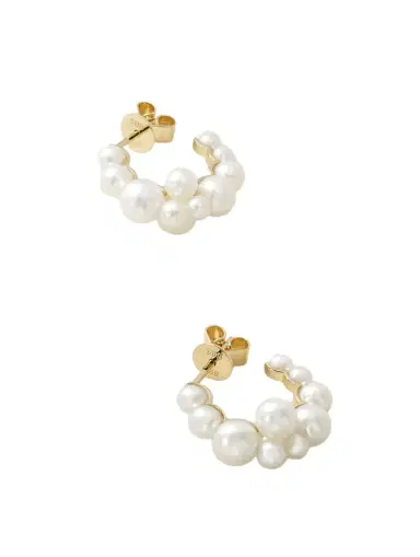 Sophie Bille Brahe Boucle Botticelli 14-karat Recycled Gold Pearl Hoop Earrings | Thumbnail 1 Sophie Bille Brahe Boucle Botticelli 14-karat Recycled Gold Pearl Hoop Earrings | Thumbnail 1