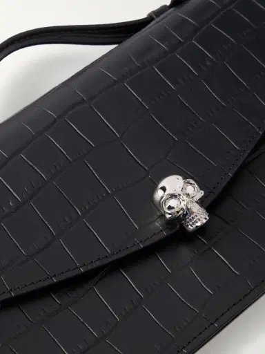 Alexander McQueen Skull Embellished Croc-effect Leather Clutch | Thumbnail 5 Alexander McQueen Skull Embellished Croc-effect Leather Clutch | Thumbnail 5