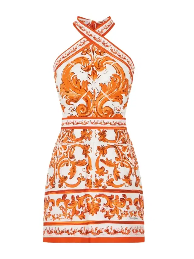 Printed Cotton-poplin Mini Dress