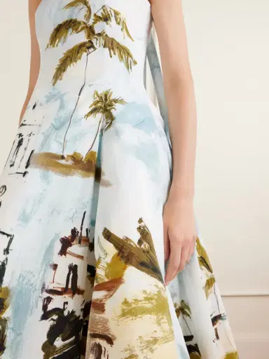 Oscar de la Renta Dominican Landscape Printed Cotton-poplin Midi Dress | Thumbnail 5 Oscar de la Renta Dominican Landscape Printed Cotton-poplin Midi Dress | Thumbnail 5