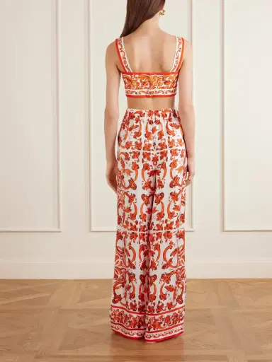 Dolce & Gabbana Cropped Printed Woven Top | Thumbnail 3 Dolce & Gabbana Cropped Printed Woven Top | Thumbnail 3