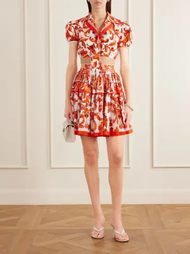 Dolce & Gabbana Printed Cotton-poplin Mini Skirt | Thumbnail 2