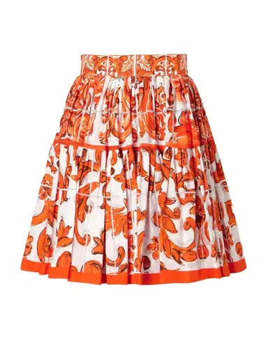 Dolce & Gabbana Printed Cotton-poplin Mini Skirt | Thumbnail 1