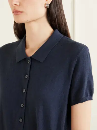 Lisa Yang Anthea Tie-detailed Cotton And Cashmere-blend Midi Dress | Thumbnail 4 Lisa Yang Anthea Tie-detailed Cotton And Cashmere-blend Midi Dress | Thumbnail 4