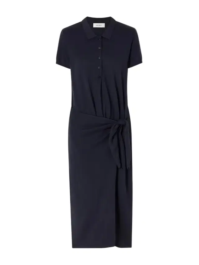 Anthea Tie-detailed Cotton And Cashmere-blend Midi Dress